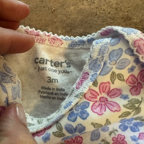 Carter's -Pink, Purple, and Blue Floral Baby Bodysuits, Size 3M - Picture 7 of 11